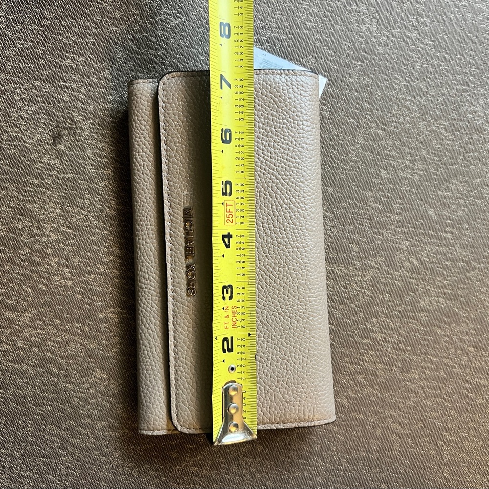 Michael Kors Large Trifold Leather Wallet Money Pieces Truffle 32F8TF6E3L - Picture 8 of 9